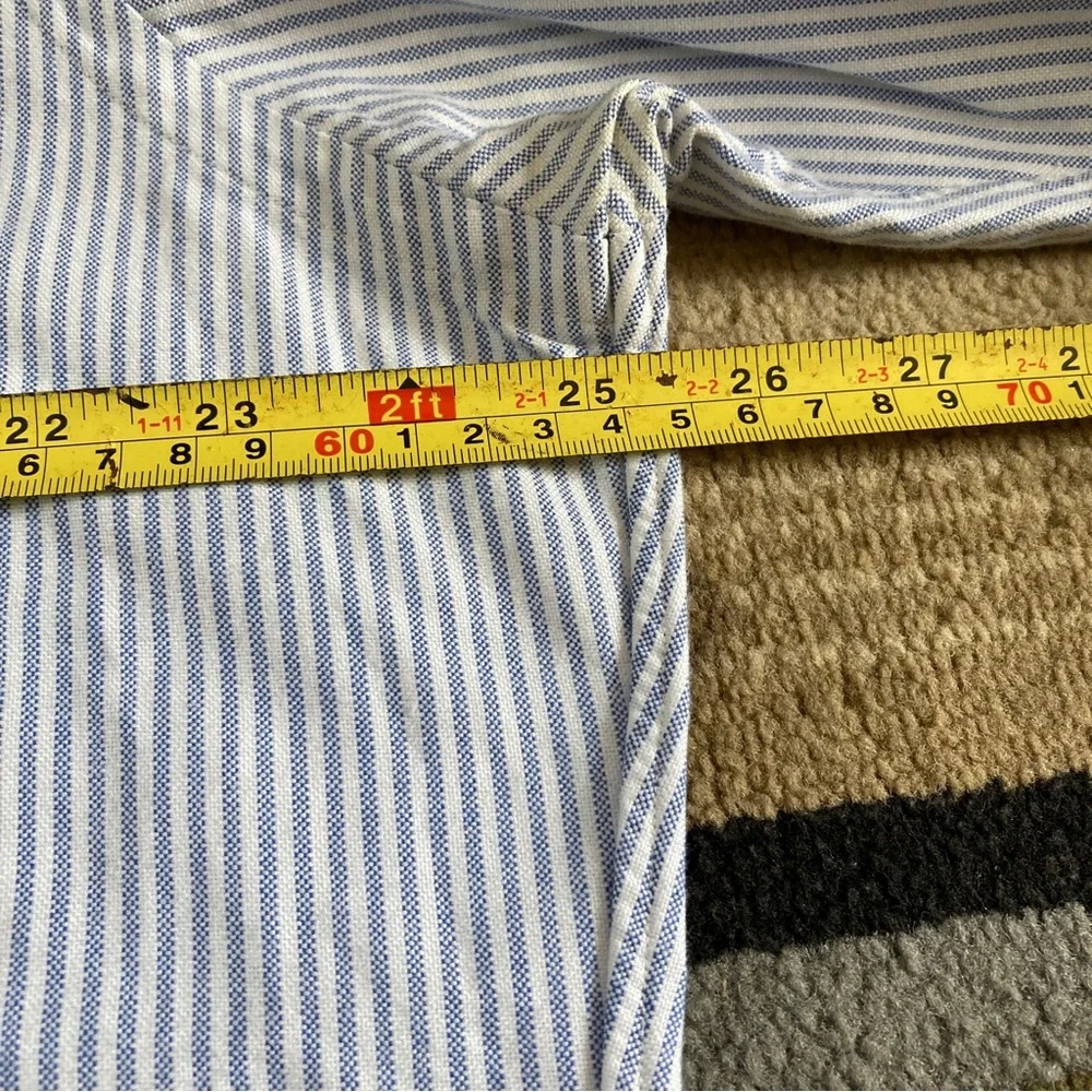 Ralph Lauren Classic Fit Button Down Striped Long Sleeve Shirt Men's Sz 16 34/35 - Picture 8 of 9